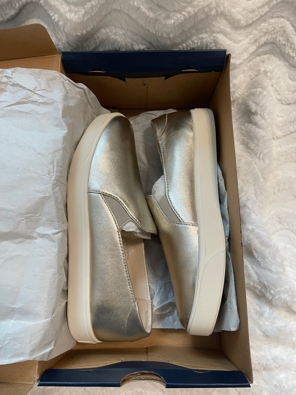 Cole Haan Gold Leather Slip-On Sneakers - Picture 16 of 16